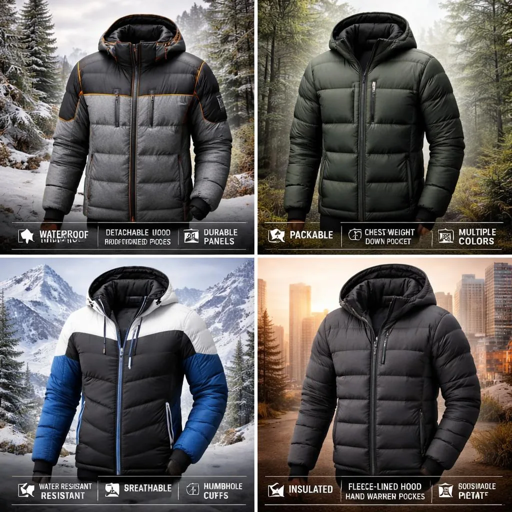 Puffer Jackets Gpt Create More Puffer Jackets All Unique And Different Designs Change Background A