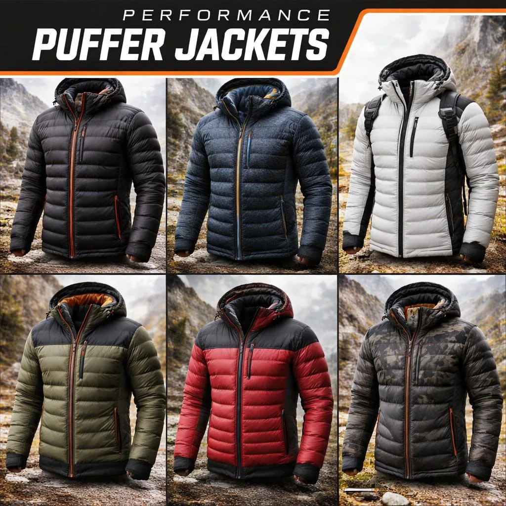 Puffer Jackets Gpt Create More Puffer Jackets All Unique And Different Designs Change Background A
